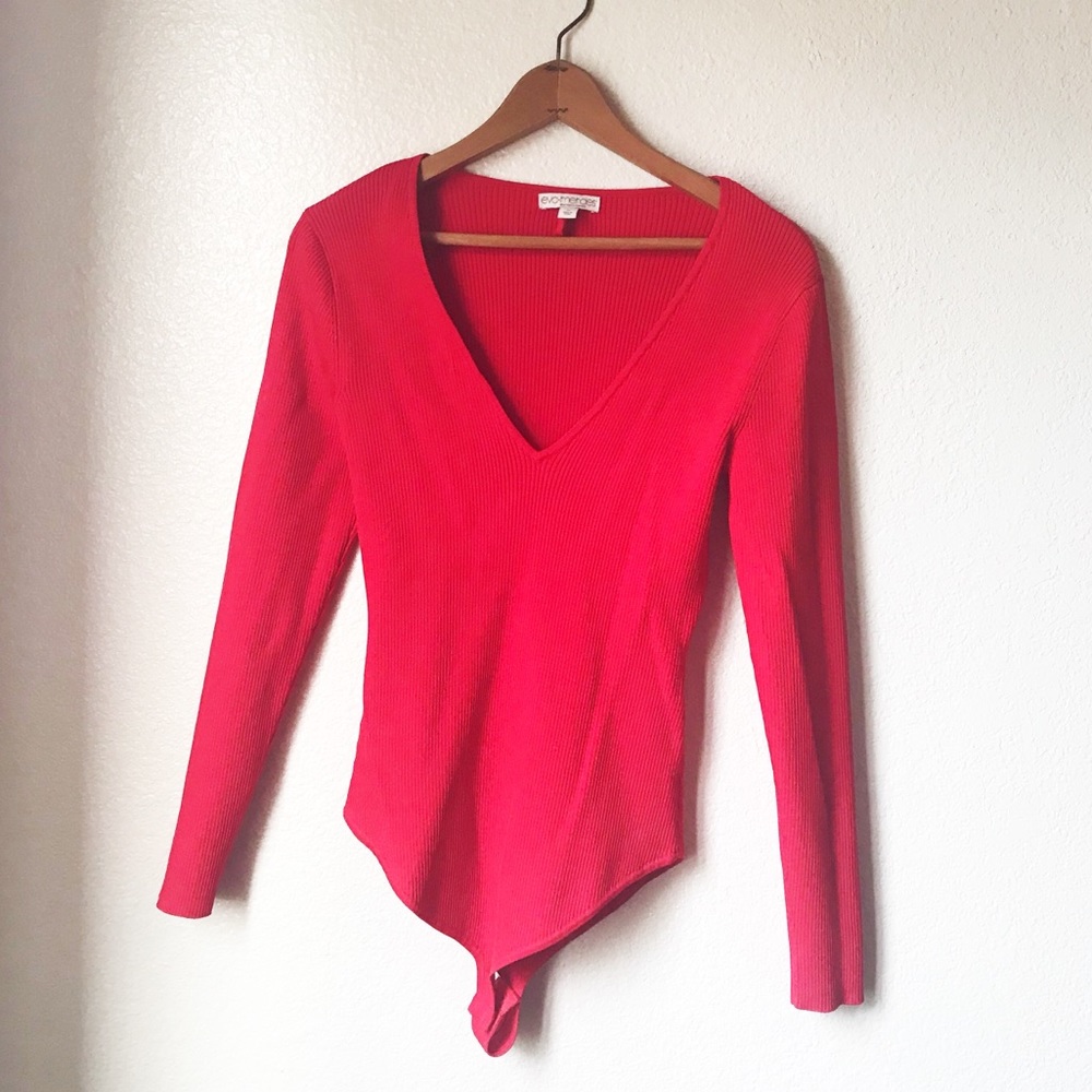 New York & Company Red Bodysuit